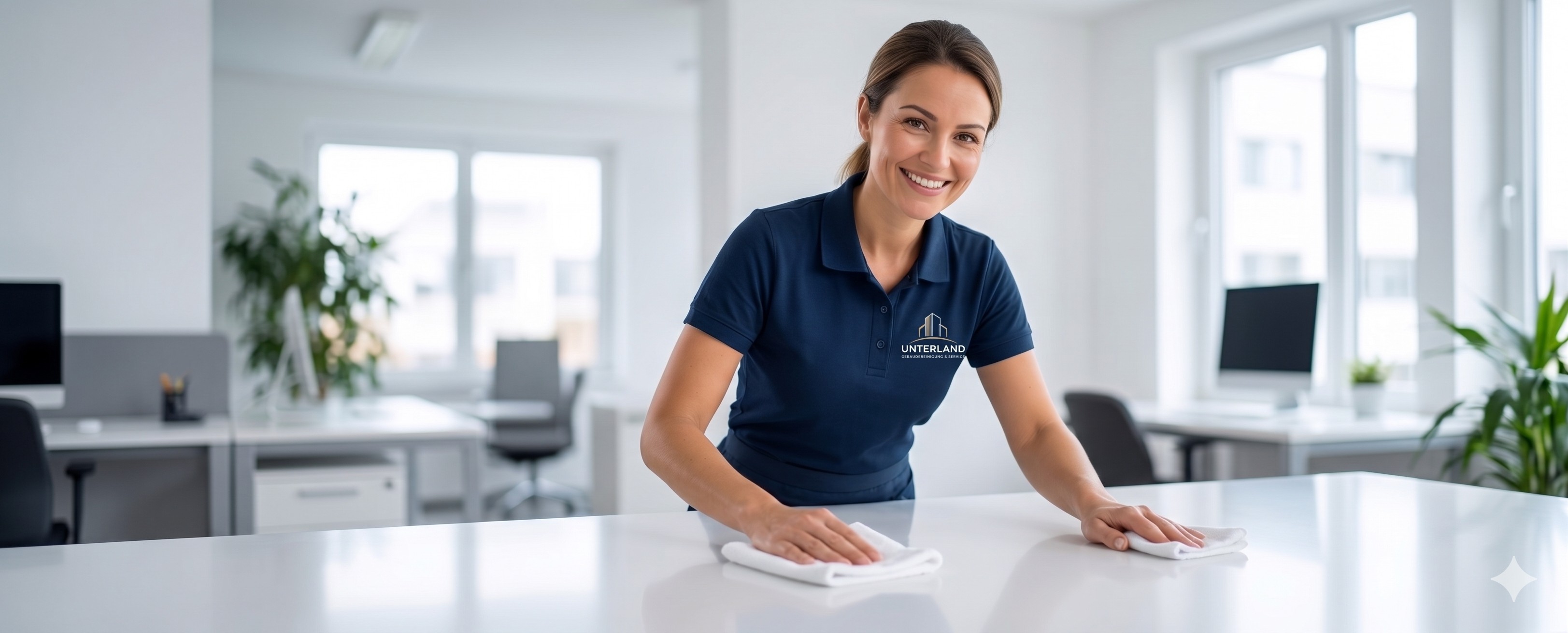 Reinigungskraft bei der Arbeit